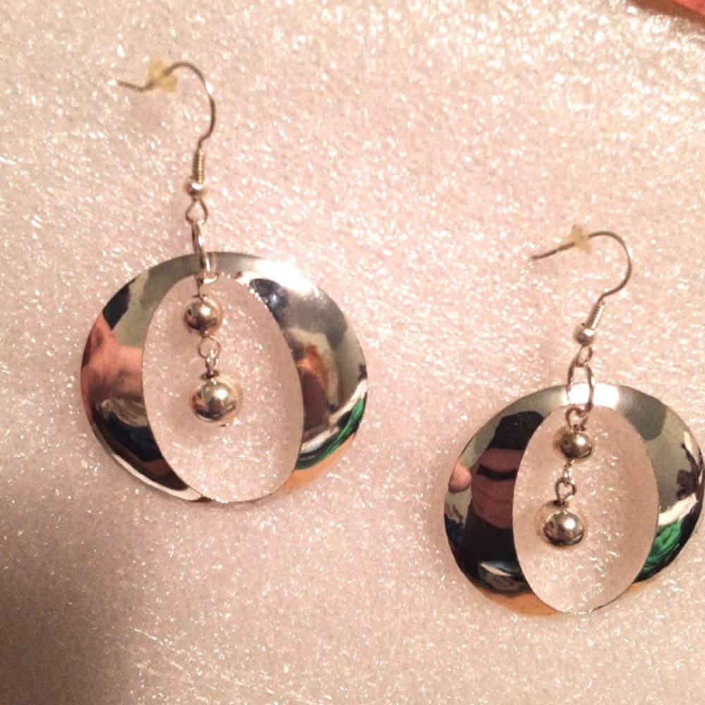 Vintage Moon Helix Ladies Silvertone Earrings